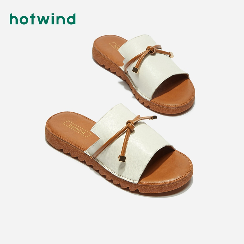 热风hotwind潮流时尚女士凉拖鞋低跟休闲一字拖h51w9223