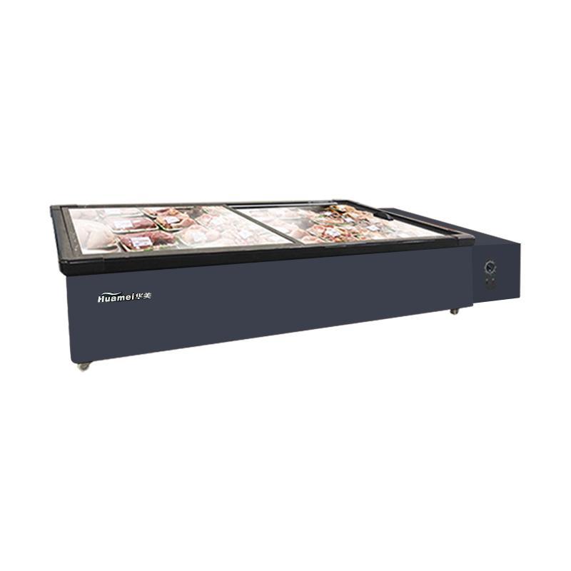 华美(Huamei)HD-1600TS商用卧式冰柜冷柜岛柜海鲜展示柜冷藏玻璃门保鲜速258L
