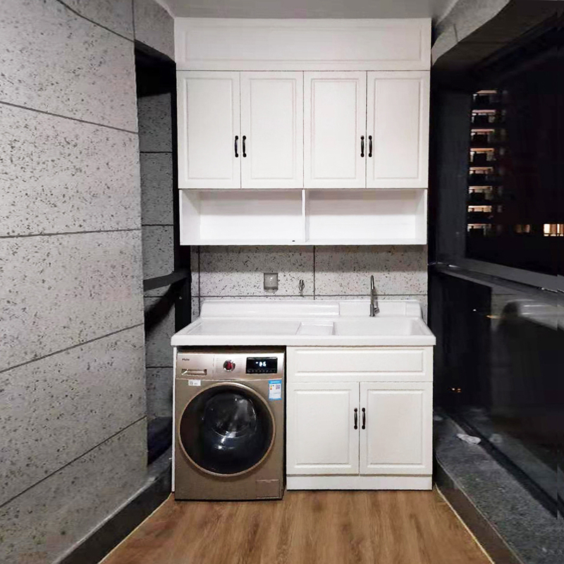 洗衣柜组合阳台实木滚筒洗衣机柜带搓板一体定制闪电客小户型伴侣浴室