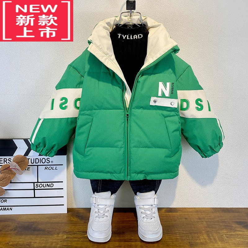 可莉允男童羽绒服外套2022新款儿童韩版冬季棉衣潮酷小孩加厚棉服