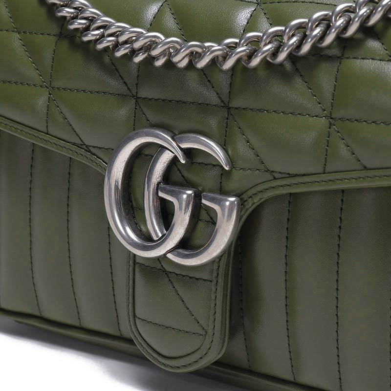 古驰gucci女士ggmarmont系列皮革绗缝手提单肩斜挎包小号443497um8af