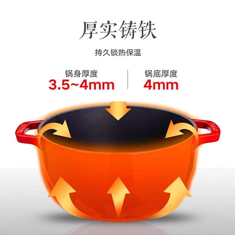 格力 珐琅锅双耳汤锅24cm铸铁锅炖锅煮饭锅 珐琅釉永不变色 摩卡绿 GTF24-T01d高清大图