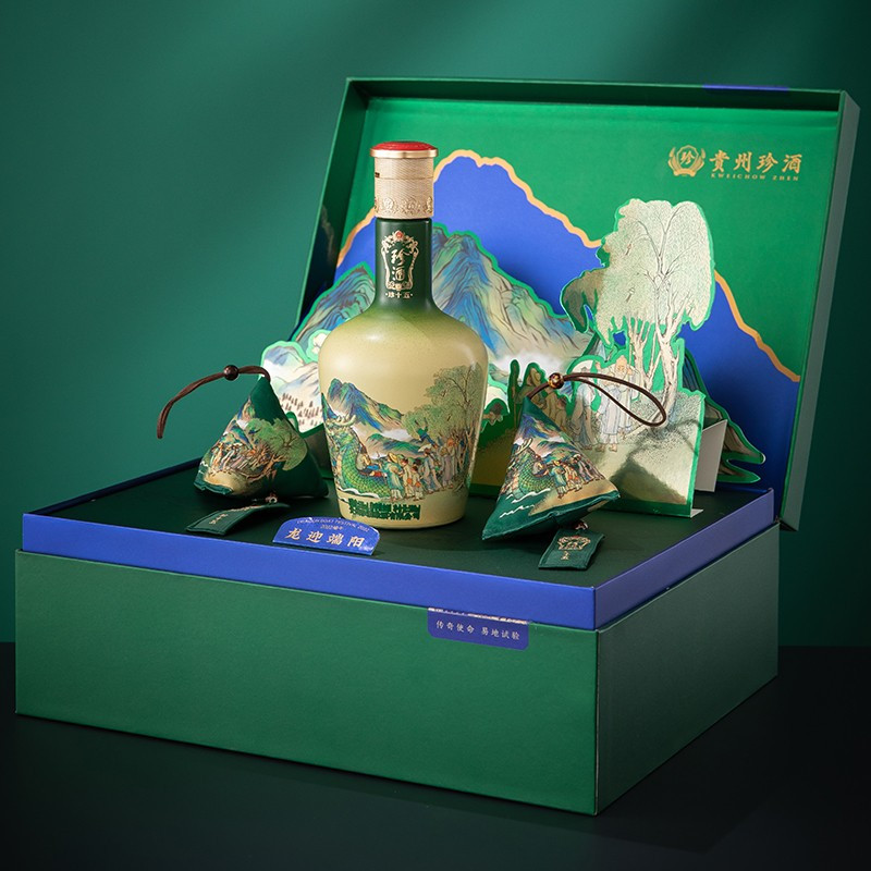 珍酒珍十五珍15龙迎端阳礼盒装酱香型白酒500ml2瓶大曲坤沙陈年高粱