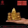 纯铜泰山石敢当铜狮子石敢当摆件室内补缺角大号 4号铜双狮石敢当_92