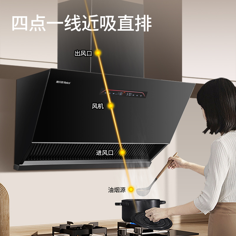 雅乐思CB601变频侧吸烟机,25立方大吸力 1000Pa静压 变频全封铜线电机 国标一级能效 门店自装