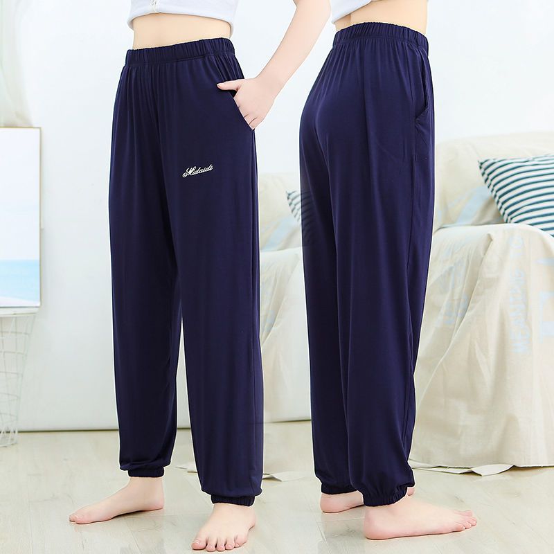 男女士睡裤长裤莫代尔棉夏秋季薄款休闲家居服束脚情侣宅宅大码裤 YUANSU男士休闲裤