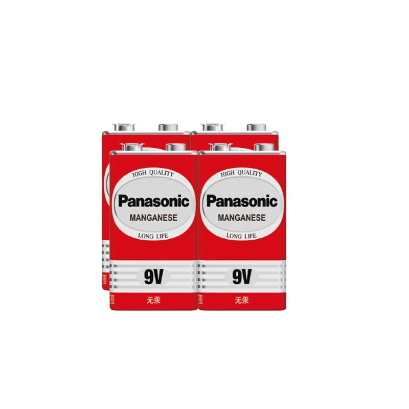 松下(Panasonic) 9v碳性电池6f22叠层方形方块通用1604s钳形表矩形方块电池 碳性9V 6F22 四粒