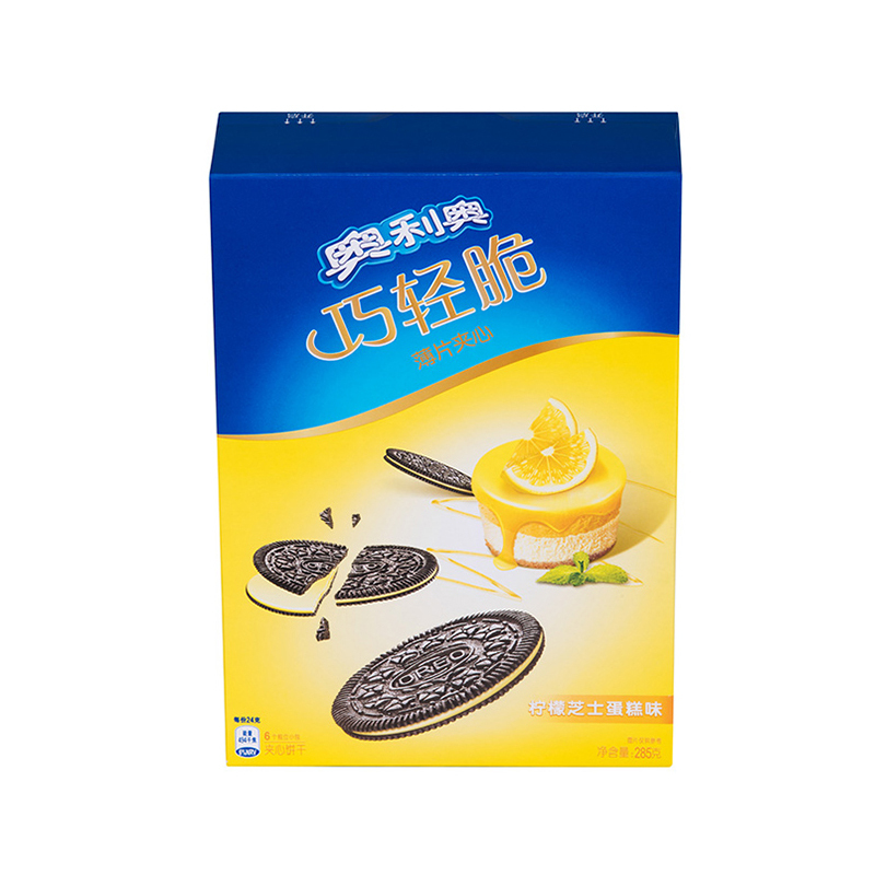 奥利奥(OREO) 夹心饼干 零食 巧轻脆薄片柠檬芝士蛋糕味285g