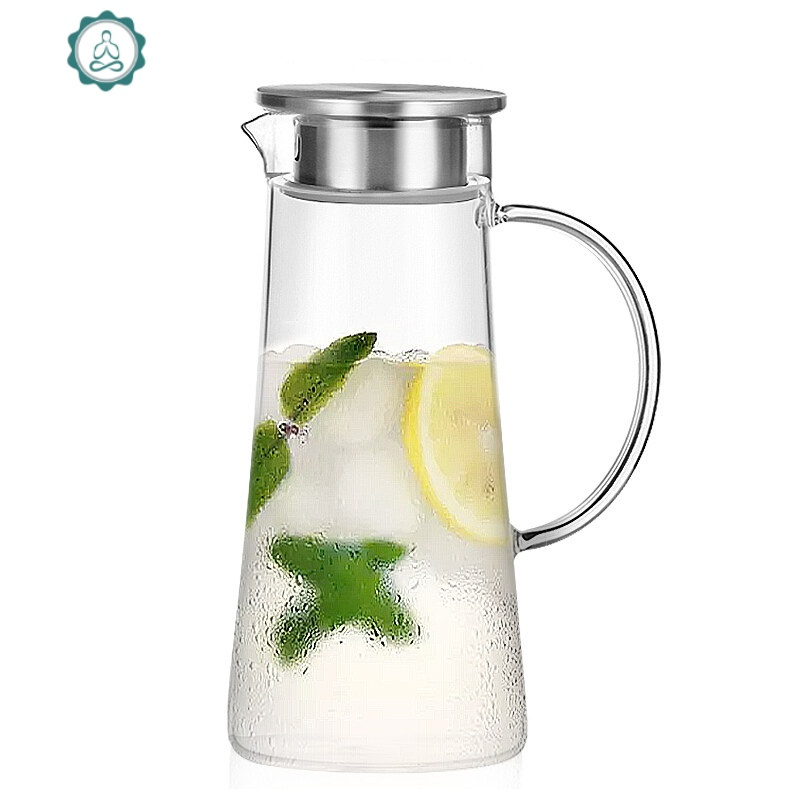 防爆玻璃冷水壶大容量凉水杯家用果汁耐热套装凉水壶冷水杯封后直身款