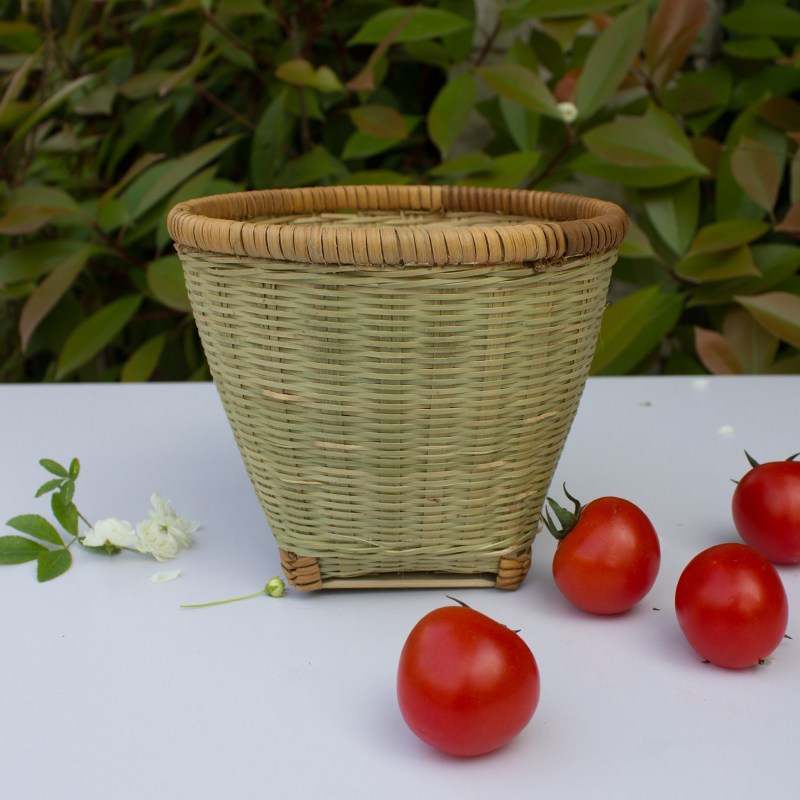 手工竹编水果篮环保菜篮簸箕食品篮子竹筐竹篮竹篓筐子果盘平底