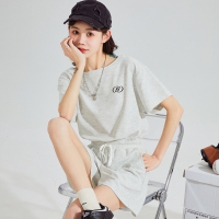 唐狮新款女学院宽松休闲运动polo领短袖短裤减龄DY