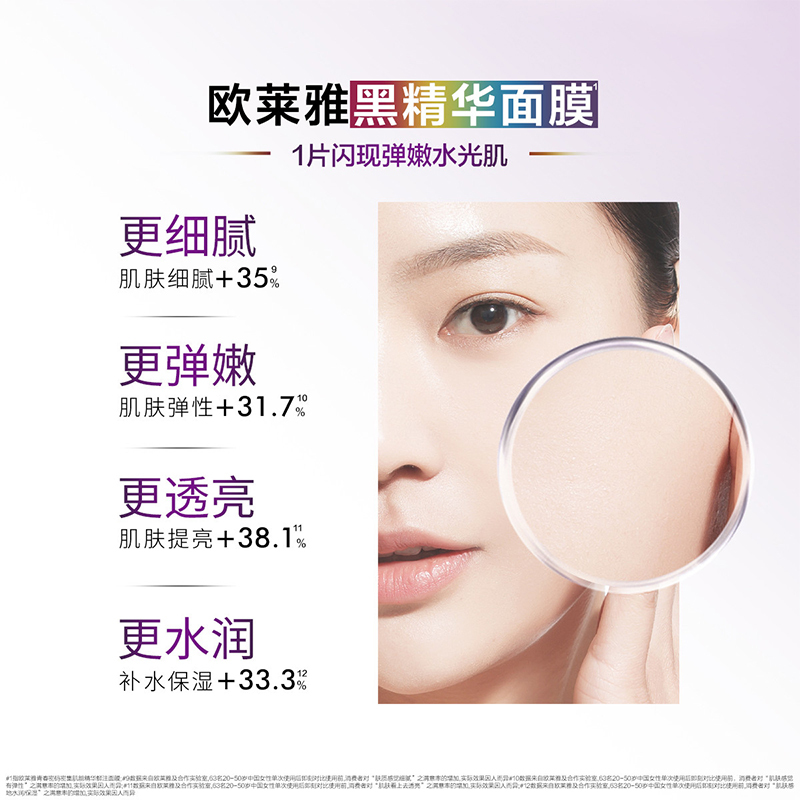 欧莱雅(LOREAL)面膜女士青春密码酵素精华鲜注面膜黑精华肌底液补水保湿礼物