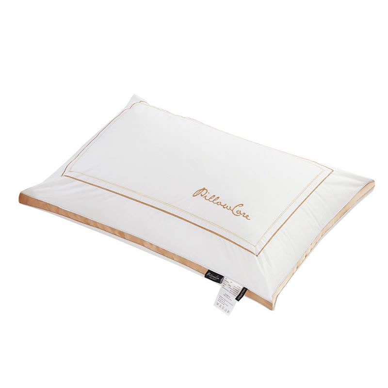 伊伊爱 全棉拼色边皇家酒店枕头枕芯白色图片