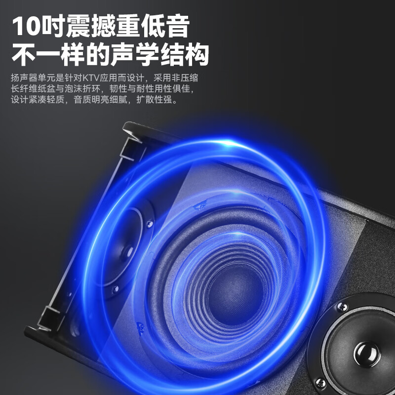 先科(SAST)A10V KTV点歌机家用音响套装家庭影院组合 舞台会议卡拉OK唱歌全套设备舞台演出专业音箱高清大图