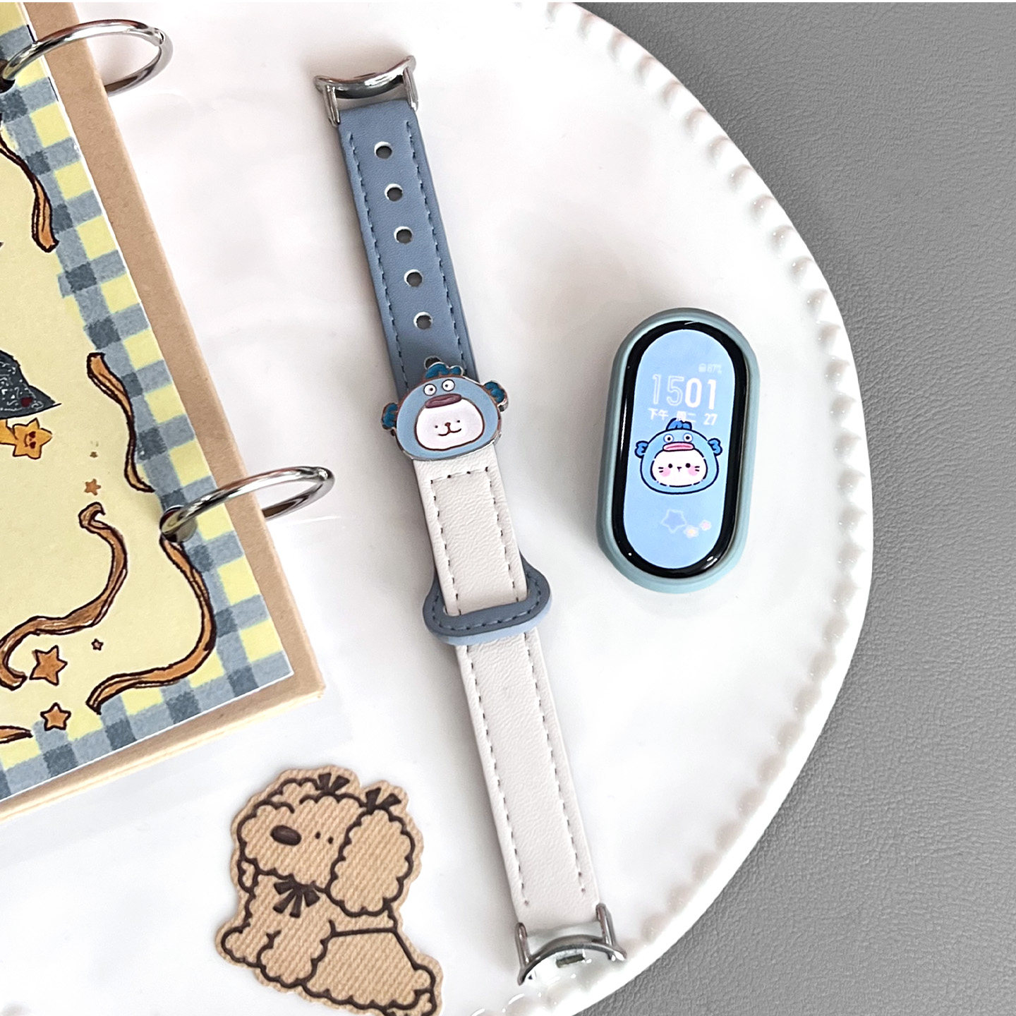 适用于小米手环10线条小狗表带高清大图