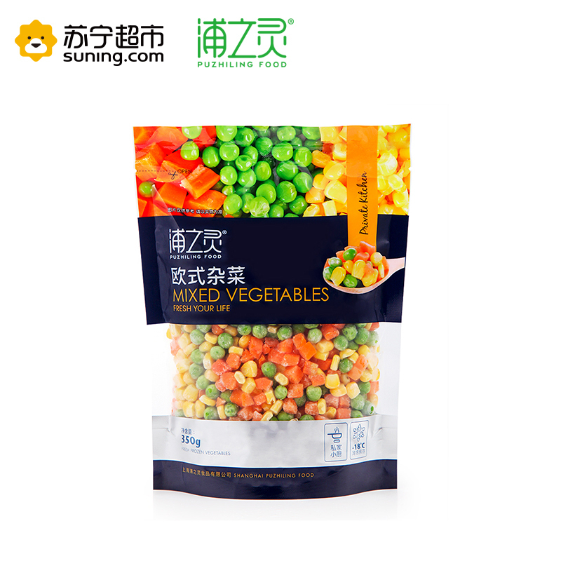 浦之灵 欧式杂菜 速冻混合蔬菜丁 冷冻蔬菜 350g/袋