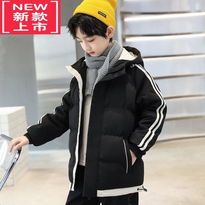 可莉允男童棉衣外套2022新款儿童冬装羽绒棉服大童男装短款派克棉袄加厚图片