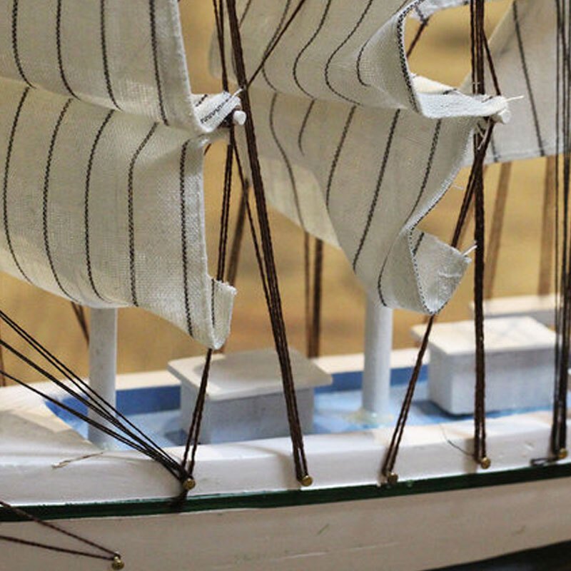 地中海风格一帆风顺帆船模型工艺品木渔船小木船装饰品摆件创意简约家居家用摆件帆船