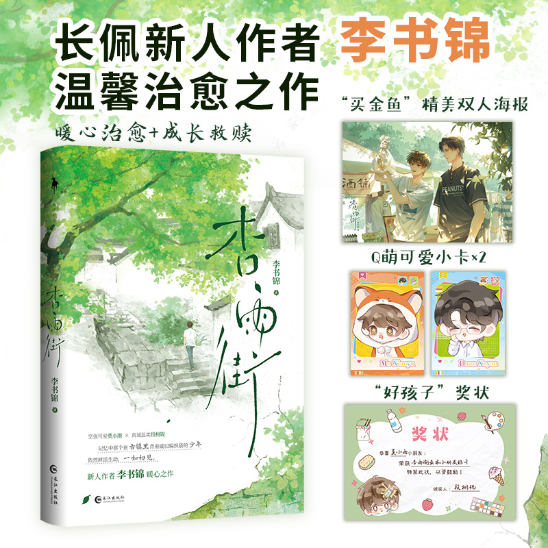 杏雨街 [正版]即得亲签+随书赠品杏雨街 一册完结 长佩作者李书锦温馨治愈之作 新增出版番外 青春言情书高清大图