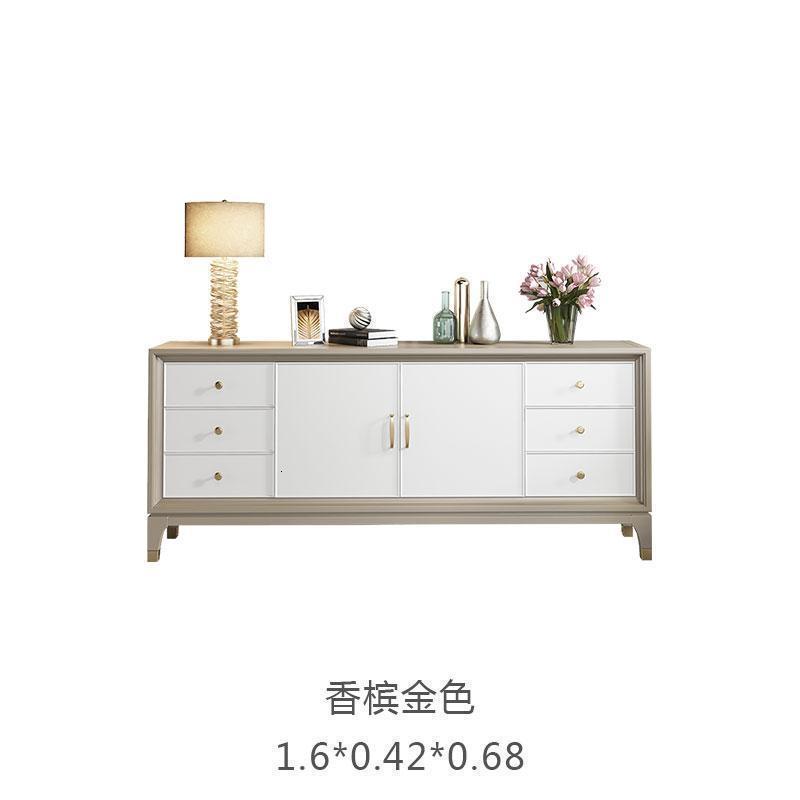 森美人卧室轻奢高电视柜后现代简约实木法式家具茶几香槟金组合地柜客厅高清大图