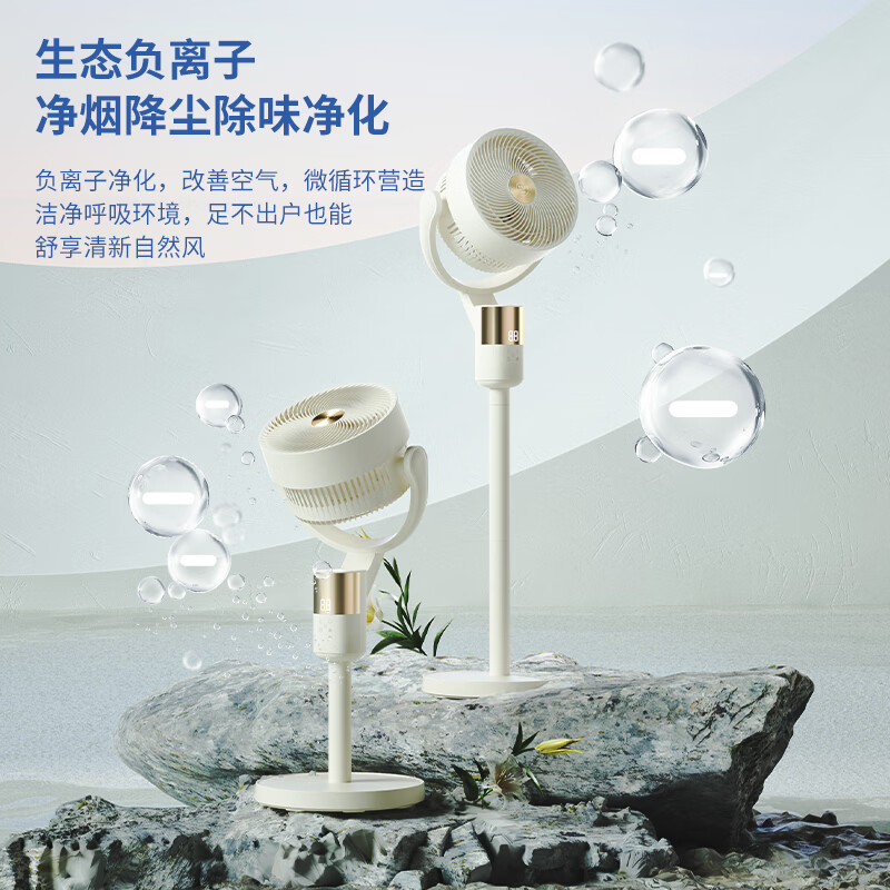 西屋(Westinghouse)空气循环扇负离子净化落地扇家用卧室桌面台式换气扇摇头语音遥控 WTH-XH2605高清大图