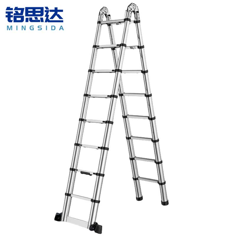 铭思达人字伸缩梯2.5+2.5=直5米个高清大图