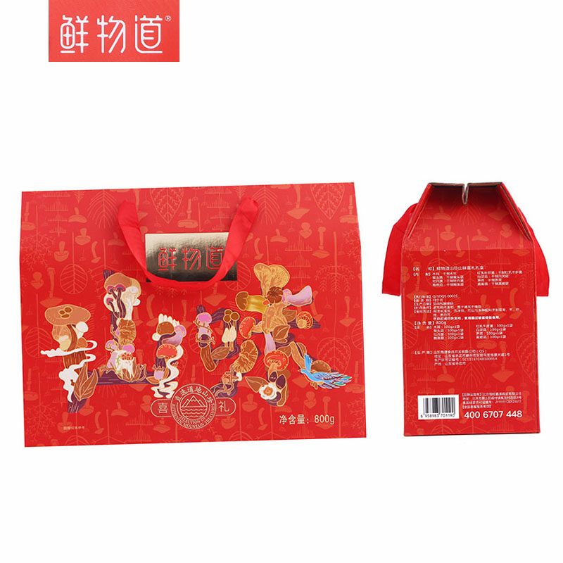 鲜物道 山味喜礼800g山珍 木耳鲍鱼菇南北干货野生菌组合装年货团购