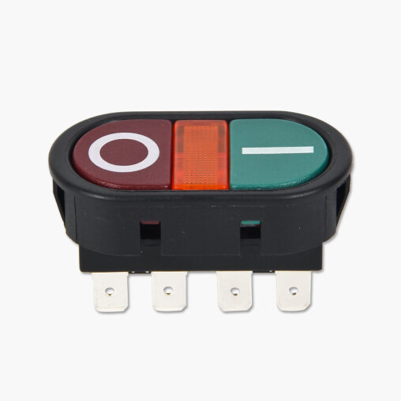 搅拌机开关按钮t85 taiheng椭圆形ta1双位按钮带灯插脚15a