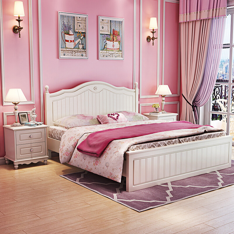 挚爱一生韩式田园欧式公主床18简约现代15婚床公寓木质床主卧床实木床