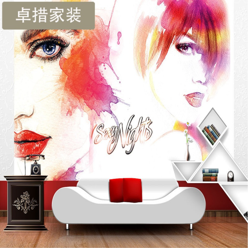 3D个性韩式半永久定妆纹绣化妆店背景墙壁纸美容美装修墙纸壁画壹德壹