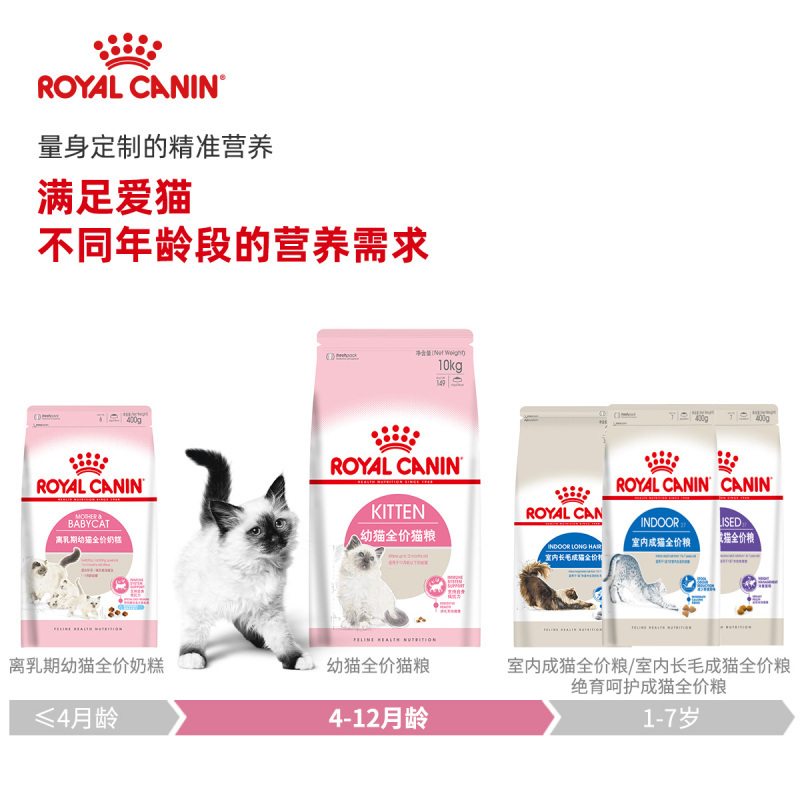 皇家猫粮 幼猫猫粮K36-12月龄以下10kg大公斤猫干粮猫主粮肠胃健康
