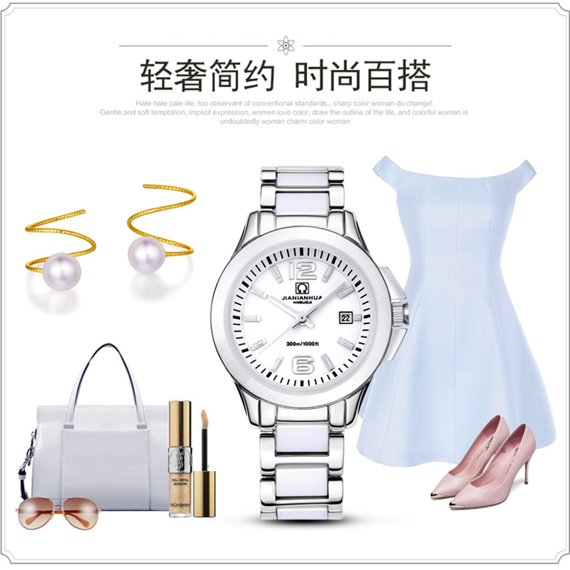 正品嘉年华Carnival手表女全自动机械表 女士手表休闲时尚韩版学生防水夜光陶瓷女表品牌女表腕表女神手表8818高清大图
