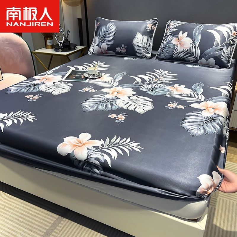 冰丝床笠凉席三件套夏季双人家用冰丝席可水洗床笠席高清大图