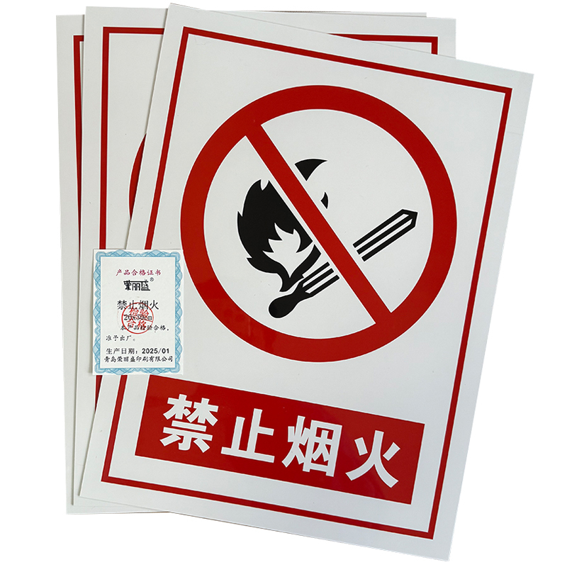 荣丽盛 禁止烟火 标识牌 PVC材质 20x30cm/块