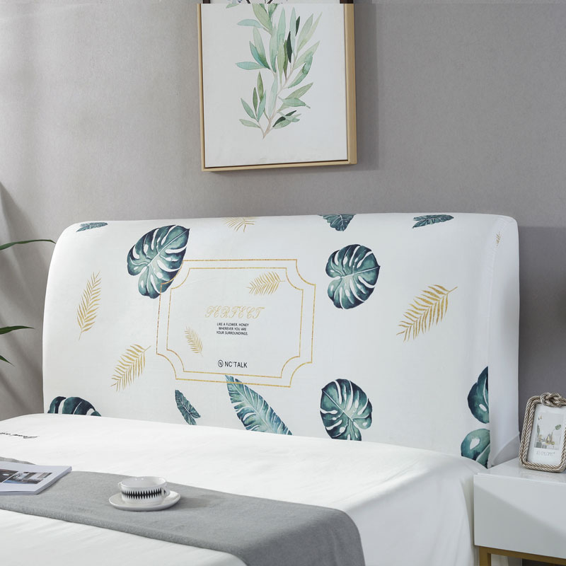 家柏饰(CORATED)北欧风床头罩套床头套软包防尘罩床背罩子保护套1.8床弹力布1.5床 绿叶火烈鸟 床头宽度1.2米高清大图