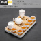 三维工匠小茶具套装家用办公简约白瓷功夫茶具干泡盘日式茶壶盖碗茶杯 云白[高足盖碗+西施壶]13件装