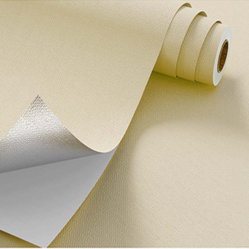 先围 壁纸墙纸墙布 铝箔不透底豆黄色 卷高清大图