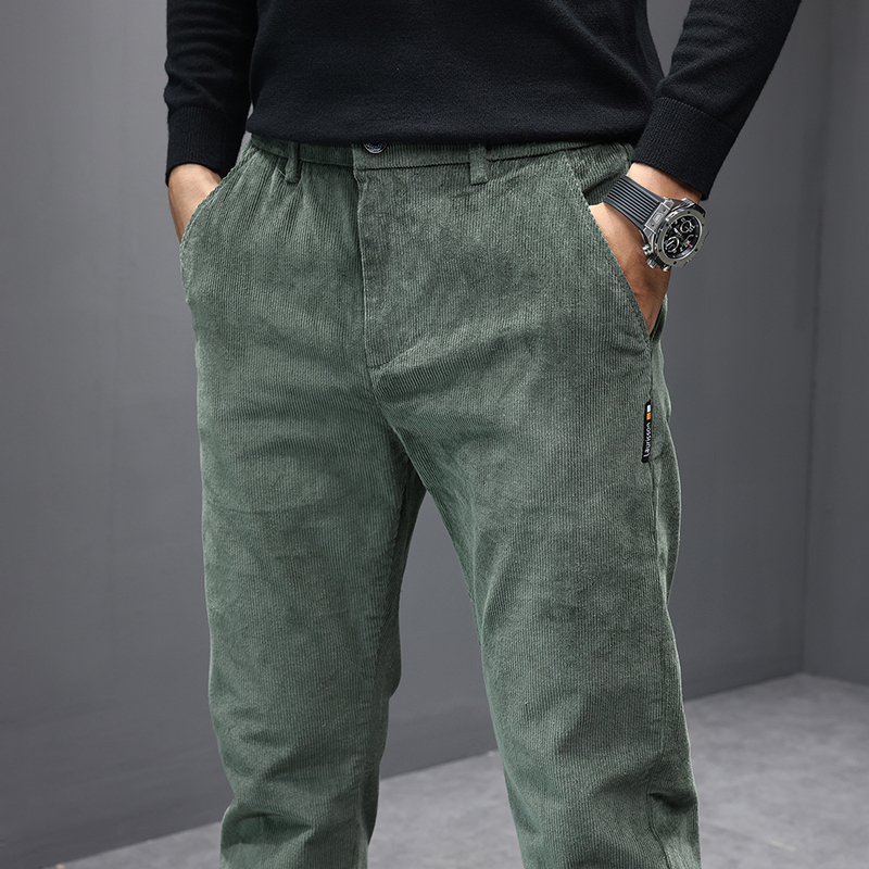 金盾kindon新款灯芯绒男裤韩版秋冬季厚款男士休闲裤长裤子青年百搭