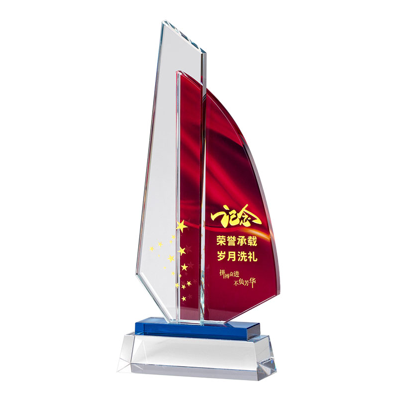 优彩嘉 政治生日纪念奖杯 水晶五星旗帜款 J-15 单位:个