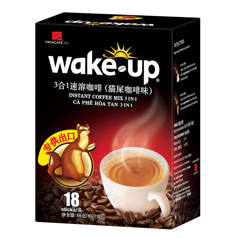 越南进口威拿咖啡wakeup味客三合一速溶18条装正品