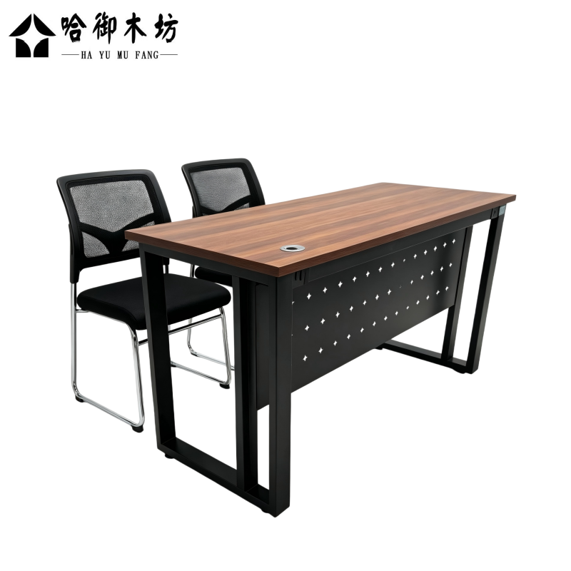 哈御木坊 办公桌带两办公椅 1200*400*750mm 套高清大图