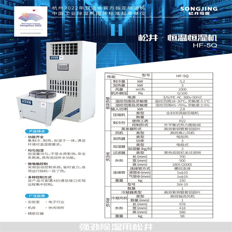 松井(SONGJING) HF-5Q 恒温恒湿机 (单位:台)高清大图