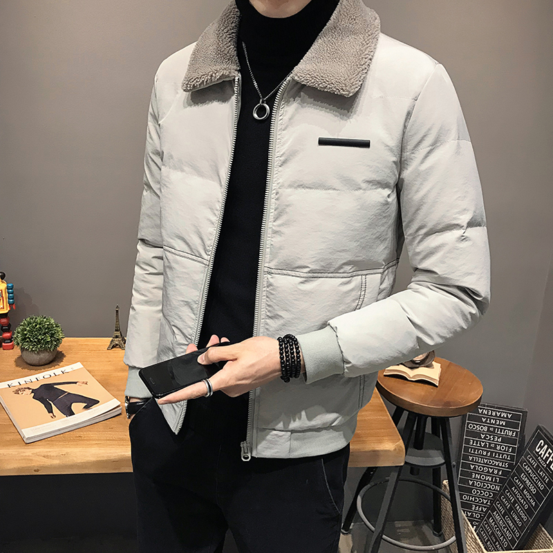 YUANSU棉衣男新款2020年冬季外套韩版潮流羊羔毛领男士棉服潮牌加厚棉袄棉衣