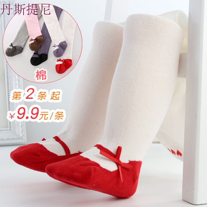 儿童连裤袜女童春秋薄款纯棉婴儿打底裤大pp开档宝宝袜子0-1-3岁