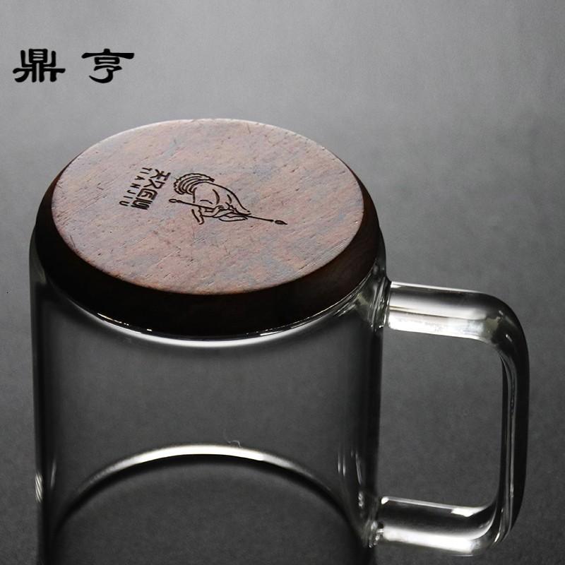 鼎亨耐热加厚玻璃杯办公室泡茶杯过滤带盖马克杯喝水杯花