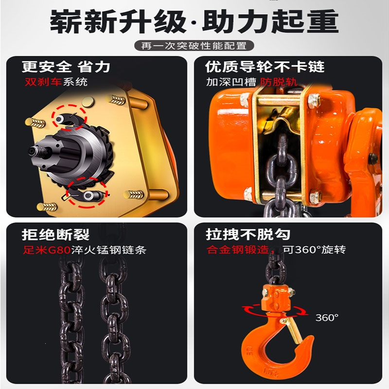 回固手扳葫芦起重倒链手摇吊机手动07515手拉吊葫芦手板紧线器