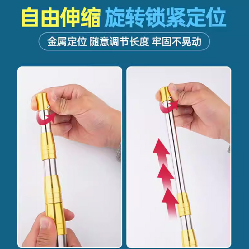 网兜捞鱼网抄网 口径40cm网 加固不锈钢伸缩杆 可伸缩至6米