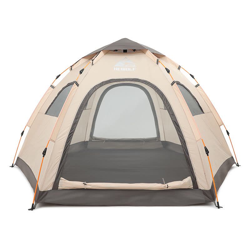 公狼户外野营全自动速开帐篷六角公园休闲帐篷多人夏季沙滩遮阳露营帐Z2187图片