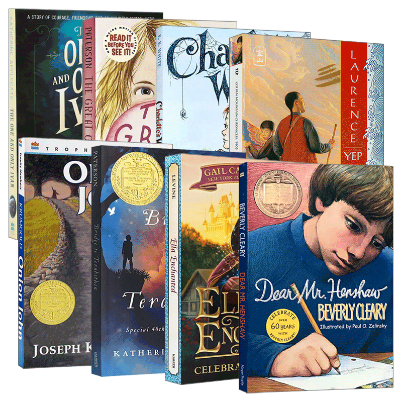 [醉染正版]英文原版小说 Newbery Award 纽伯瑞奖儿童文学奖全套8册 夏洛特的网Charlotte’s We高清大图