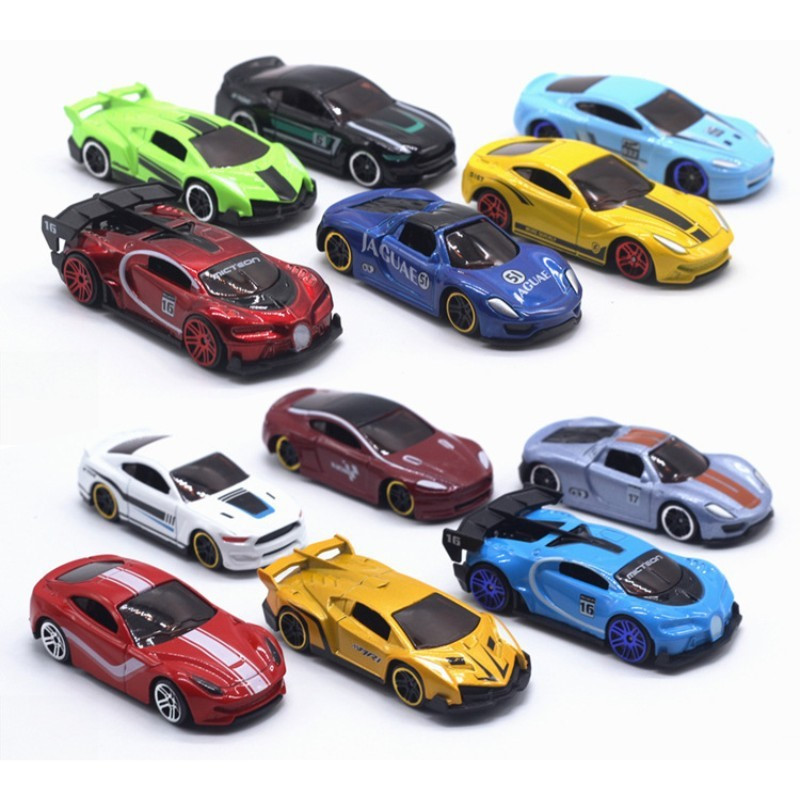 汽车模型合金仿真跑车迷你回力惯性小宝宝耐摔玩具车套装儿童男孩